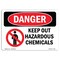 Signmission Safety Sign, OSHA Danger, 12" Height, 18" Width, Keep Out Hazardous Chemicals, Landscape OS-DS-D-1218-L-1403 - alternate 1